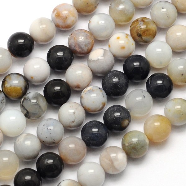 

PandaHall Natural Dendritic Agate Round Beads Strands, 8mm, Hole: 1mm, about 49pcs/strand, 15.3 inch Dendritic Agate Round