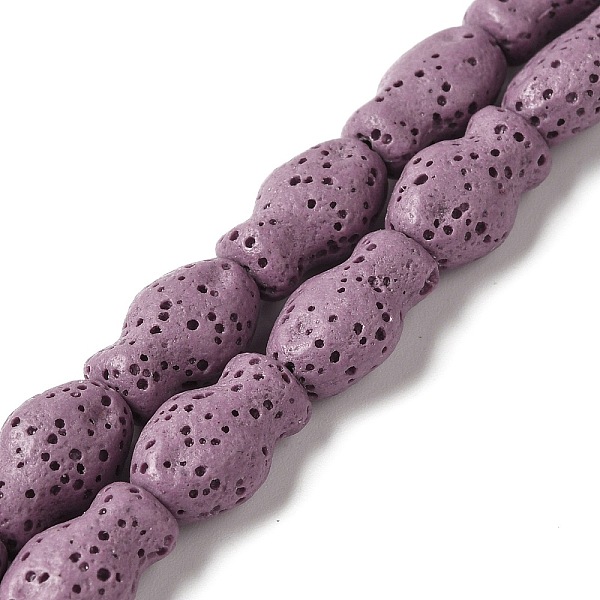Brins de perles de pierre de lave naturelle