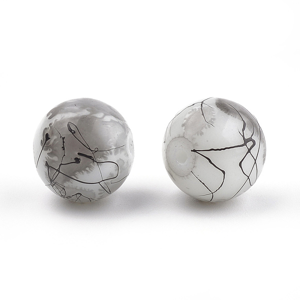 

PandaHall Drawbench & Baking Painted Glass Beads Strands, Round, Light Grey, 10mm, Hole: 1mm, about 80pcs/strand, 31.4 inch Glass Round