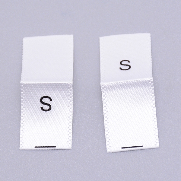 

PandaHall Kid's Size Label, Woven Crafting Craft Cotton Labels, for Clothing Sewing, S, White, 35x13x0.1mm, about 200pcs/bag Cotton White