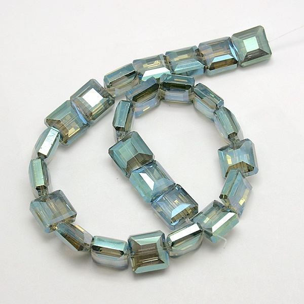 

PandaHall Electroplate Crystal Glass Square Beads Strands, Faceted, Rainbow Color Plated, Dark Sea Green, 13x13x8mm, Hole: 1mm, about...