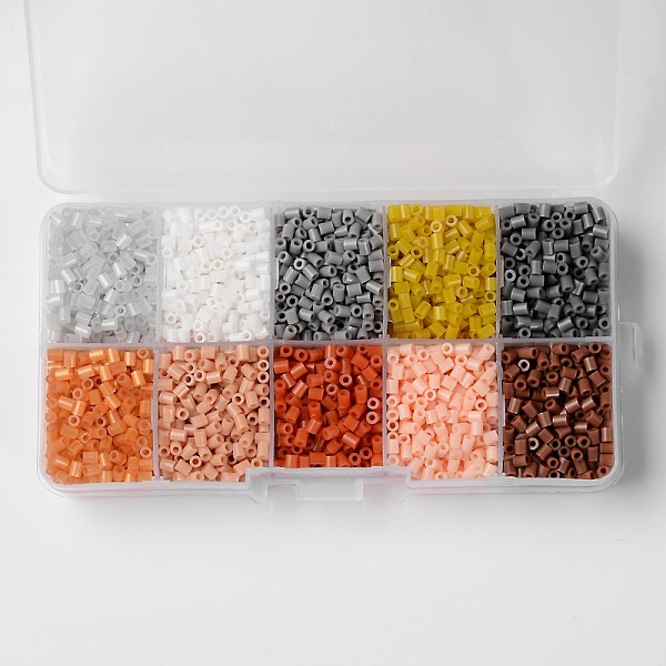 

PandaHall 10 Color PE DIY Melty Beads Fuse Beads Refills, Tube, Mixed Color, 3~3.3x2.5~2.6mm, about 500pcs/compartment, 5000pcs/box Plastic..., Multicolor