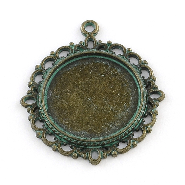 

PandaHall Flower Zinc Alloy Pendant Flat Round Tray Settings, Cadmium Free & Nickel Free & Lead Free, Antique Bronze & Green Patina...