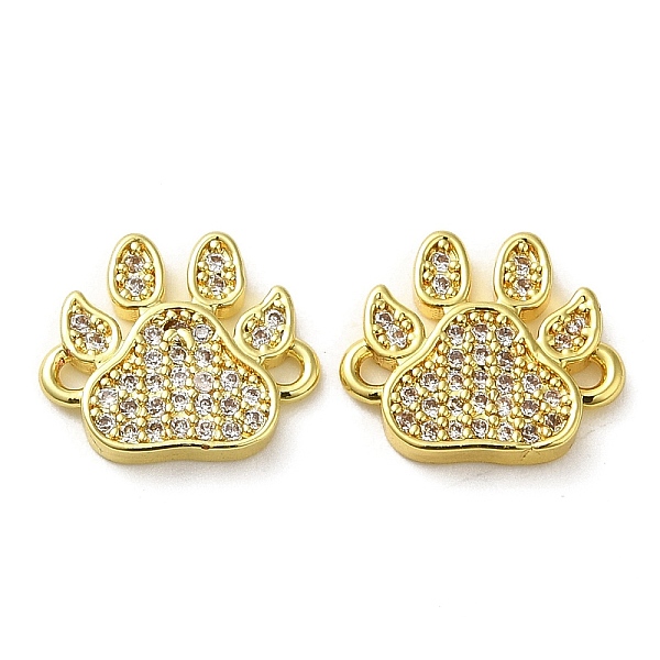 

PandaHall Rack Plating Brass Micro Pave Clear Cubic Zirconia Connector Charms, Cat's Paw Print Links, Long-Lasting Plated, Lead Free &...