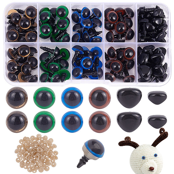 

PandaHall PH Safety Eyes for Crocheting 115 Sets Craft Eyes Noses Crochet Eyes Half Round Amigurumi Eyes Stuffed Animal Eyes with Washers..., Multicolor