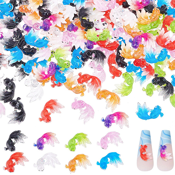 

PandaHall CRASPIRE Nail Charms Resin Fish Multicolor