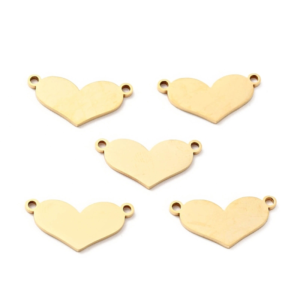 

PandaHall 304 Stainless Steel Links Connectors, Heart, Golden, 9.5x19x1mm, Hole: 1.5mm 304 Stainless Steel Heart