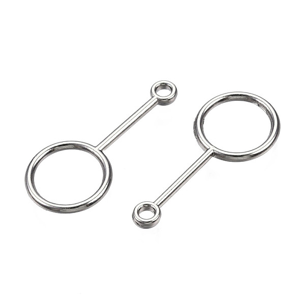 

PandaHall Alloy Pendants, Cadmium Free & Nickel Free & Lead Free, Ring, Platinum, 27.5x12x1.5mm, Hole: 1.8mm Alloy Ring