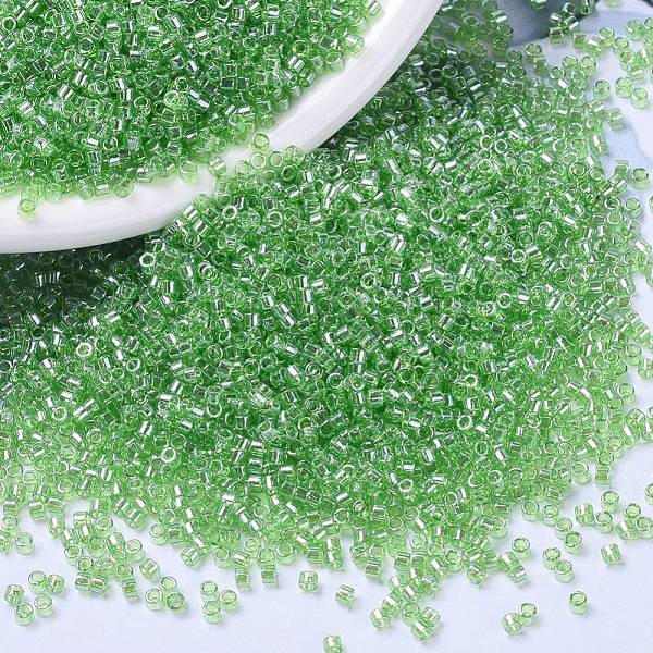 

PandaHall MIYUKI Delica Beads, Cylinder, Japanese Seed Beads, 11/0, (DB1226) Transparent Lime Luster, 1.3x1.6mm, Hole: 0.8mm, about..., Green