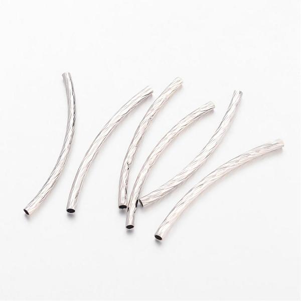 

PandaHall Brass Tube Beads, Curved, Platinum, 35x2mm, Hole: 1mm Brass Tube