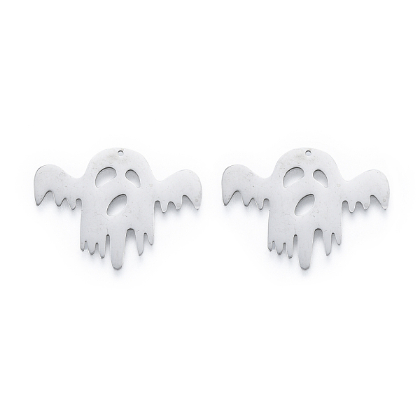 

PandaHall 201 Stainless Steel Pendants, Ghost, Halloween Style, Stainless Steel Color, 23.5x31.5x1mm, Hole: 1mm 201 Stainless Steel Ghost