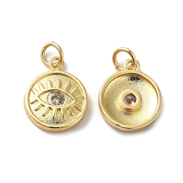 

PandaHall Rack Plating Brass Micro Pave Clear Cubic Zirconia Charms, with Jump Ring, Long-Lasting Plated, Lead Free & Cadmium Free, Flat...