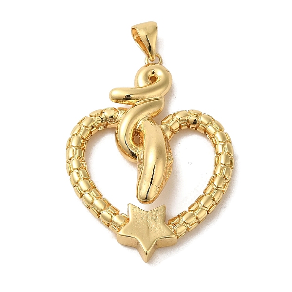 

PandaHall Brass Pendants, Real 18K Gold Plated, Snake, Heart, 35x25.5x6.5mm, Hole: 3.5x4.5mm Brass Heart