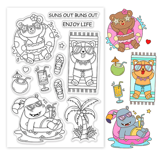 

PandaHall PVC Plastic Stamps, for DIY Scrapbooking, Photo Album Decorative, Cards Making, Stamp Sheets, Animal Pattern, 16x11x0.3cm Plastic...