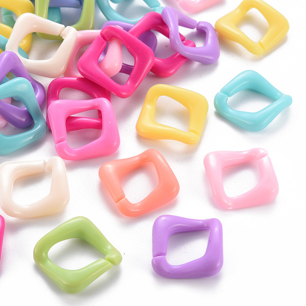 

PandaHall Opaque Acrylic Linking Rings, Quick Link Connectors, for Curb Chains Making, Twist, Mixed Color, 24.5x24.5x4.5mm, Inner Diameter..., Multicolor