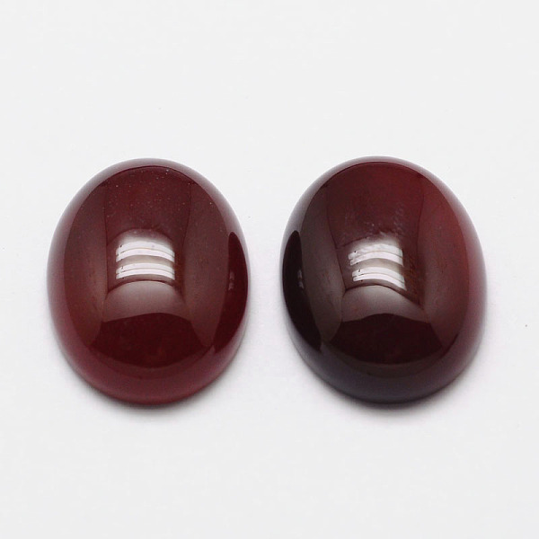 

PandaHall Natural Agate Cabochons, Grade A, Dyed, Oval, Dark Red, 40x30x7mm Natural Agate Oval Red