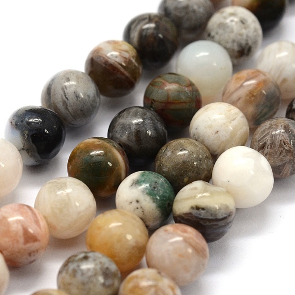 

PandaHall Natural Bamboo Leaf Agate Beads Strands, Round, 6mm, Hole: 0.8mm, about 62pcs/strand, 15.3 inch(39cm) Bamboo Leaf Agate Round