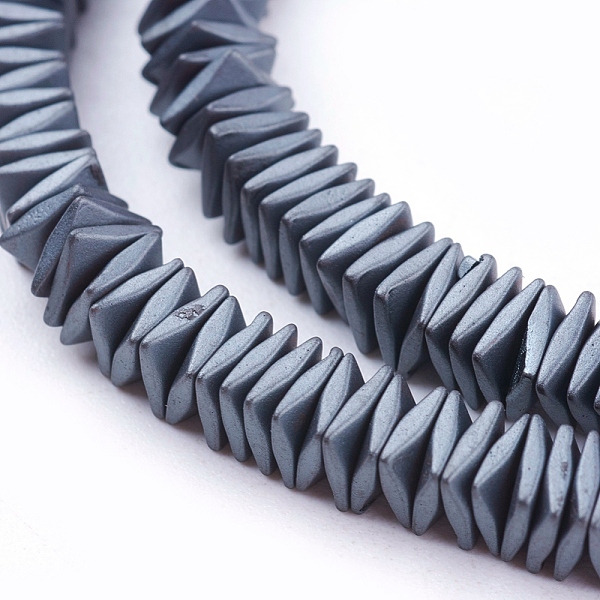 

PandaHall Non-magnetic Synthetic Hematite Bead Strand, Frosted, Square Heishi Beads, Original Color, 4x4x1mm, Hole: 1mm, about...