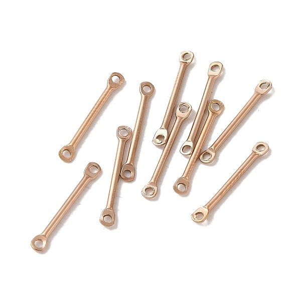 

PandaHall Ion Plating(IP) 304 Stainless Steel Connector Charms, Bar Links, Rose Gold, 15x2x1mm, Hole: 1mm 304 Stainless Steel Stick