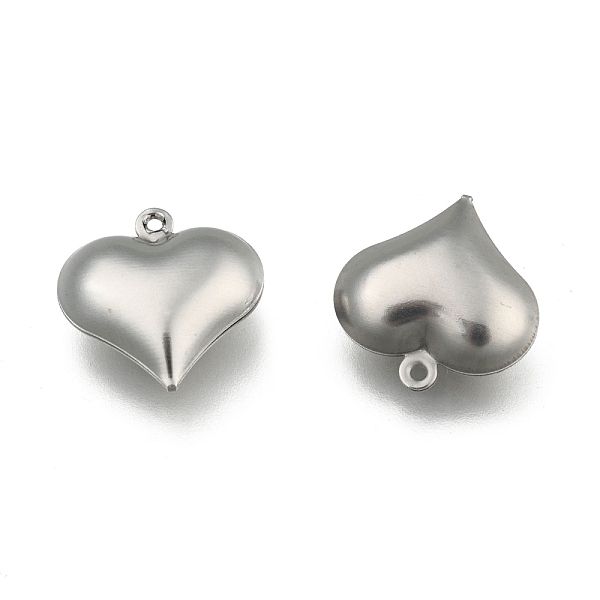 

PandaHall Stainless Steel Pendants, Puffed Heart, Stainless Steel Color, 17x16x6mm, Hole: 1mm Stainless Steel Heart