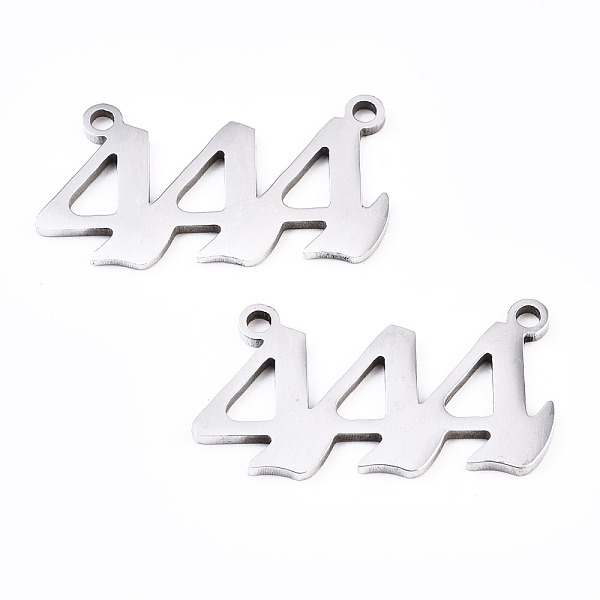 

PandaHall 201 Stainless Steel Pendant Links, Laser Cut, Stainless Steel Color, Num.4, 12x22x1mm, Hole: 1.4mm 201 Stainless Steel Number