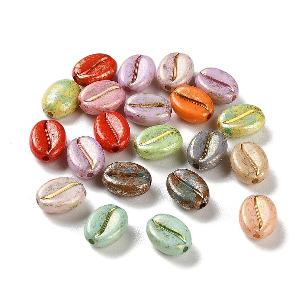 

PandaHall Opaque Acrylic Beads, coffee bean, Mixed Color, 10x8x4.5mm, Hole: 1.2mm Acrylic Oval Multicolor