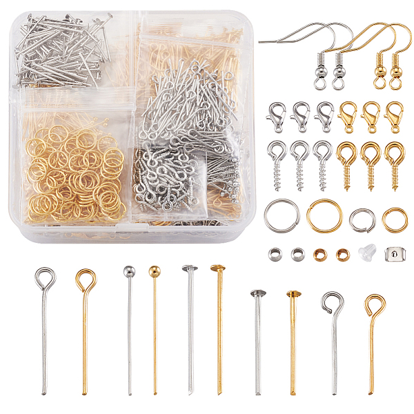 

PandaHall DIY Jewelry Sets, with Brass Earring Hooks & Ball Head Pins & Crimp Beads, Plastic Ear Nuts, Iron Jump Rings & Head Pins & Eye...