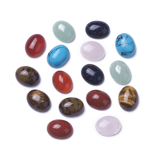 

PandaHall Natural & Synthetic Mixed Stone Cabochons, Oval, 9x7x3.5~4mm Mixed Stone Oval