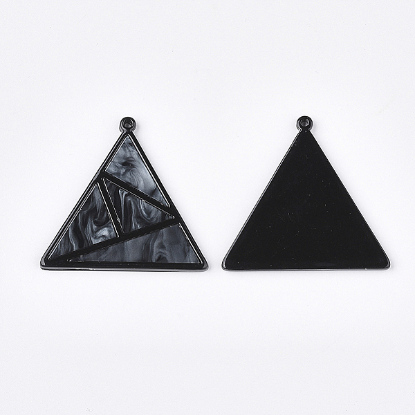 

PandaHall Cellulose Acetate(Resin) Pendants, Triangle, Slate Gray, 45x47.5x3mm, Hole: 1.8mm Cellulose Acetate Triangle Gray