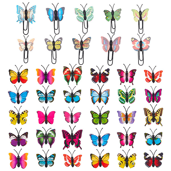 

PandaHall GOMAKERER Iron & PVC Plastic Paper Clips, and Push Pins, for Office School Document Organizing, Butterfly, Mixed Color..., Multicolor