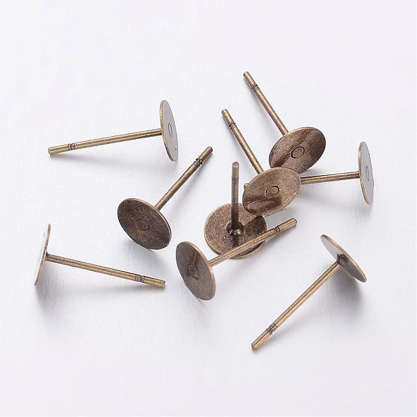 

PandaHall Stud Earring Settings, Lead Free and Cadmium Free, Brass Head and Stainless Steel Pin, Antique Bronze, Tray: 6mm, Pin: 12mm Brass...