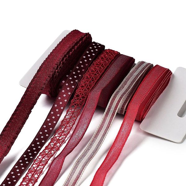 

PandaHall 18 Yards 6 Styles Polyester Ribbon, for DIY Handmade Craft, Hair Bowknots and Gift Decoration, Red Color Palette, Dark Red..., Multicolor