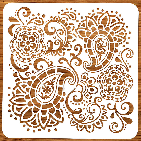 

PandaHall PET Hollow Out Drawing Painting Stencils, for DIY Scrapbook, Photo Album, Floral, 300x300mm Plastic Others
