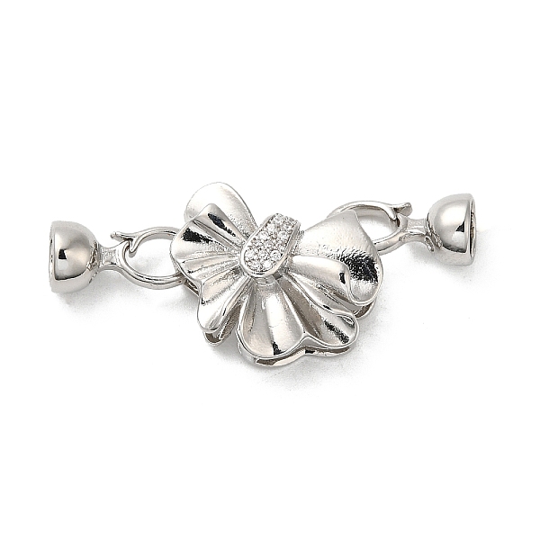 

PandaHall Rack Plating Brass Micro Pave Clear Cubic Zirconia Fold Over Clasps, Cadmium Free & Lead Free, Long-Lasting Plated, Flower...
