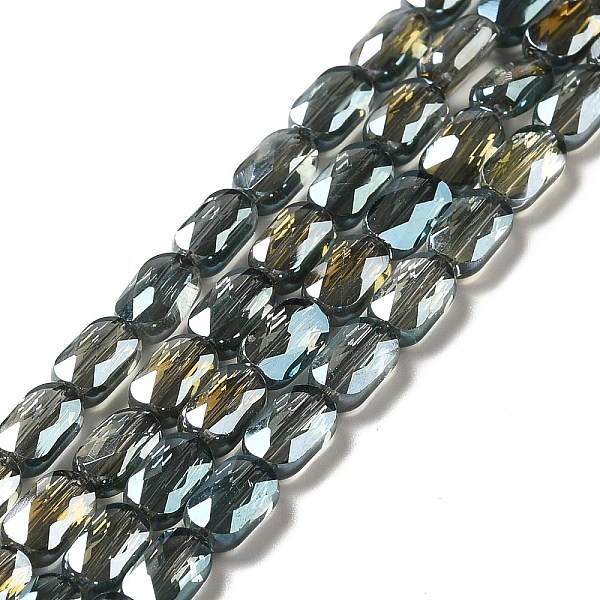 

PandaHall Transparent Electroplate Glass Beads Strands, Full Rainbow Plated, Faceted, Oval, Dark Slate Gray, 7x4.5x3mm, Hole: 0.9mm, about...