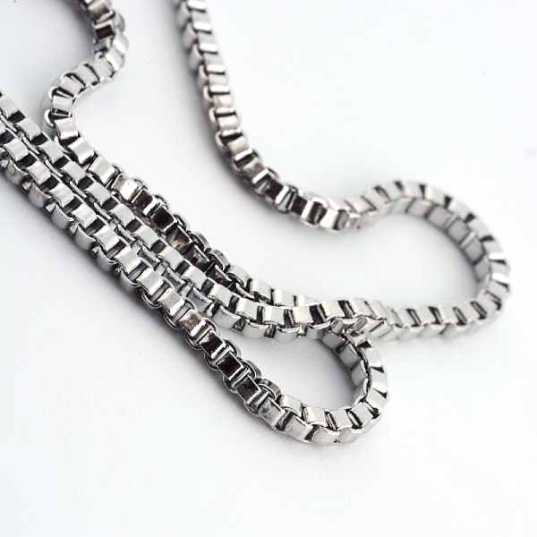 

PandaHall 316 Surgical Stainless Steel Box Chains Necklaces, Unwelded, with Lobster Claw Clasps, Stainless Steel Color, 19.8 inch(50.5cm)...