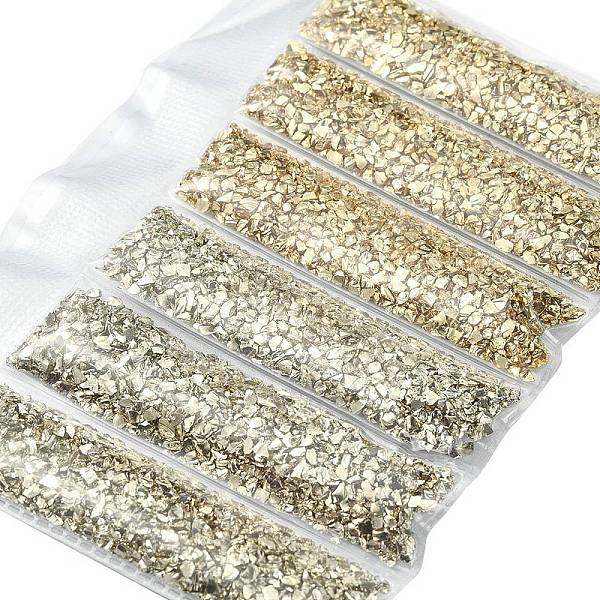 

PandaHall DIY Nail Art Decoration Mini Glass Beads, Tiny Caviar Nail Beads, Platinum & Golden, 1.5~2mm Glass Chip