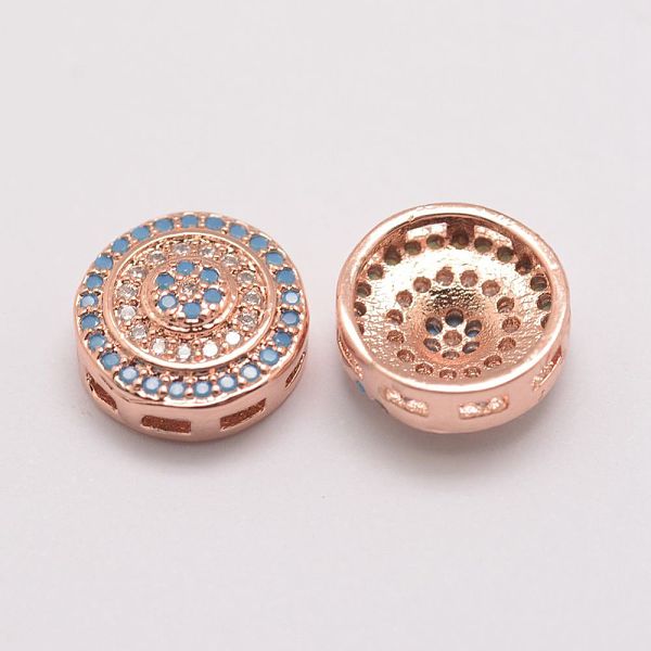 

PandaHall Brass Micro Pave Cubic Zirconia Pendants, Multi-strand Links, Flat Round, Rose Gold, 11x5mm, Hole: 1~2mm Brass+Cubic Zirconia Flat...
