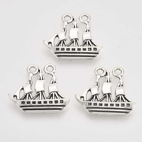 

PandaHall Tibetan Style Alloy Pendants, Cadmium Free & Lead Free, Ship, Antique Silver, 21.5x24.5x2.5mm, Hole: 2mm, about 190pcs/500g Alloy...