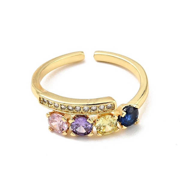 

PandaHall Cubic Zirconia Open Cuff Ring, Real 18K Gold Plated Brass Jewelry for Women, Cadmium Free & Lead Free, Midnight Blue, US Size 5...