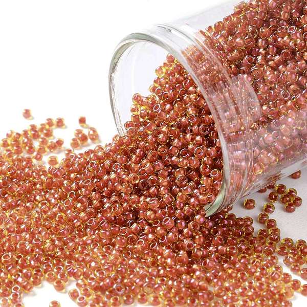 

PandaHall TOHO Round Seed Beads, Japanese Seed Beads, (303) Inside Color Jonquil/Hyacinth Lined, 15/0, 1.5mm, Hole: 0.7mm, about...