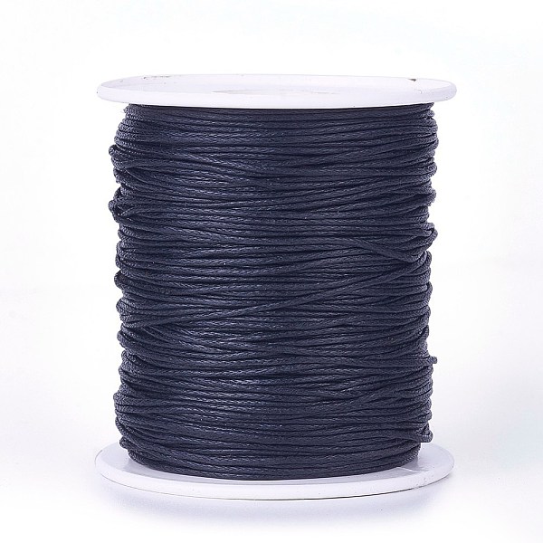 

PandaHall Waxed Cotton Thread Cords, Black, 1mm, about 100yards/roll(300 feet/roll) Waxed Cotton Cord Round Black