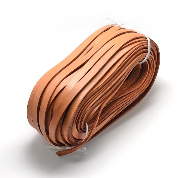 

PandaHall Leather Cords, Peru, 10x2mm, about 50Yards/Bundle(150 Feet/Bundle) Leather Flat Brown