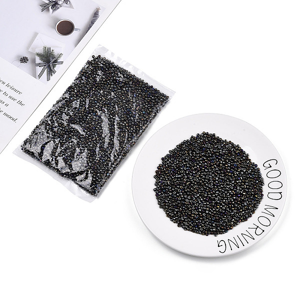 

PandaHall 6/0 Glass Seed Beads, Iris Round, Antique Bronze, about 4mm in diameter, hole: 1mm, about 4500pcs/pound Glass Brown
