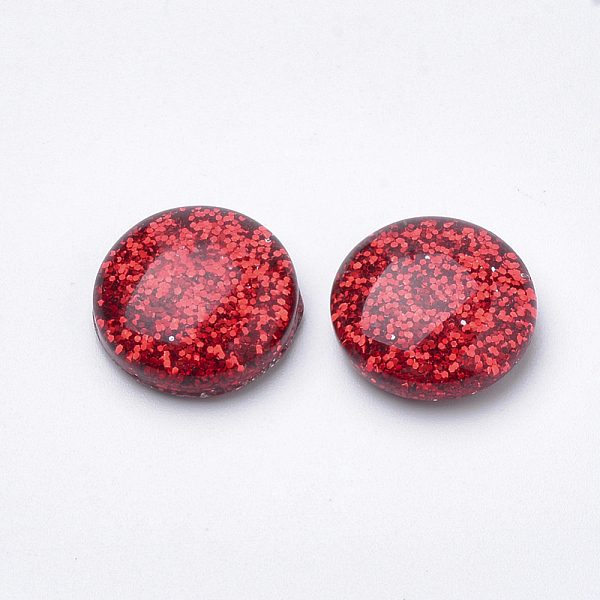 

PandaHall Resin Cabochons, with Glitter Powder, Dome/Half Round, Red, 16x5mm Resin Half Round Red