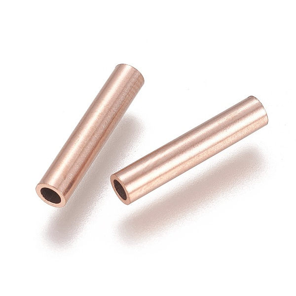 

PandaHall Ion Plating(IP) 304 Stainless Steel Tube Beads, Rose Gold, 15x3mm, Hole: 2mm 304 Stainless Steel Tube