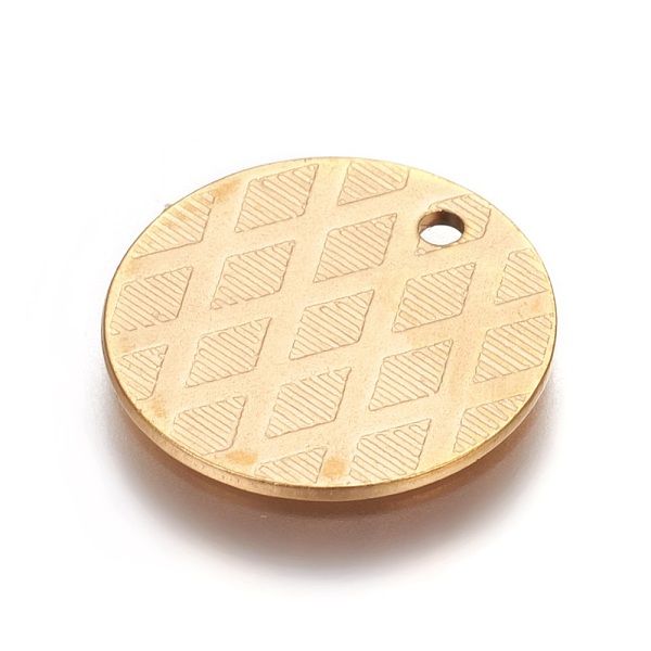 

PandaHall Ion Plating(IP) Stainless Steel Pendants, Flat Round, Golden, 15x1mm, Hole: 1.4mm Stainless Steel Flat Round