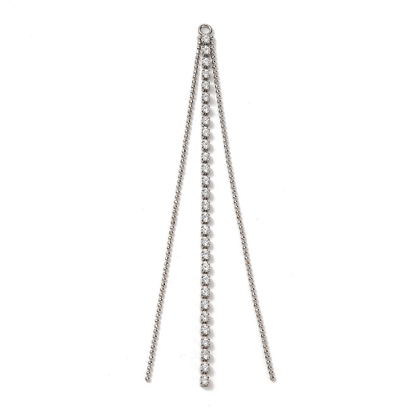 Brass Micro Pave Clear Cubic Zirconia Big Pendants