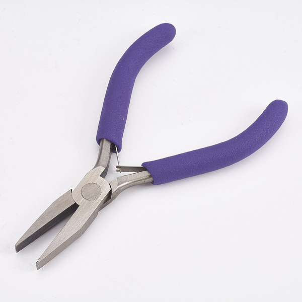 

PandaHall Polishing Jewelry Pliers, Flat Nose Pliers for Jewelry Making Supplies, Midnight Blue, 12x7.3x0.9cm Iron Blue
