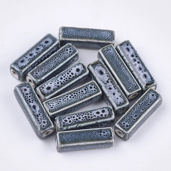 

PandaHall Handmade Porcelain Beads, Fancy Antique Glazed Porcelain, Cuboid, Light Steel Blue, 23~29x7~10x7~10mm, Hole: 2.5~3mm Porcelain...